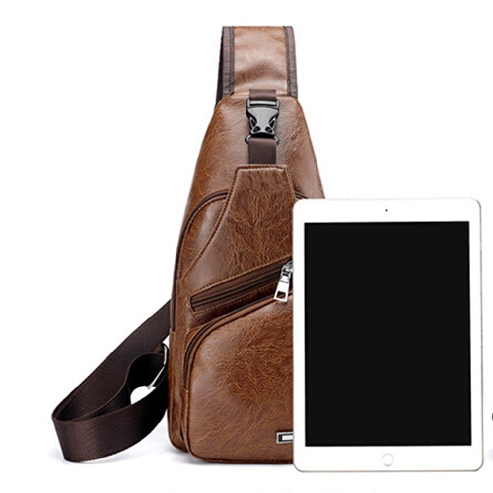 Men Travel Cross Body USB Charging Bag