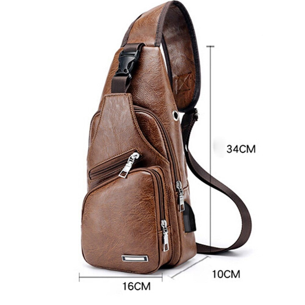 Men Travel Cross Body USB Charging Bag