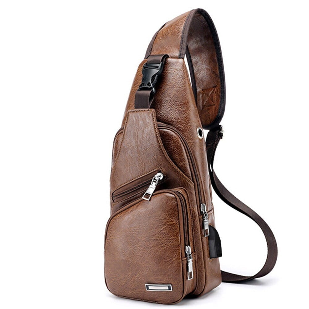 Men Travel Cross Body USB Charging Bag