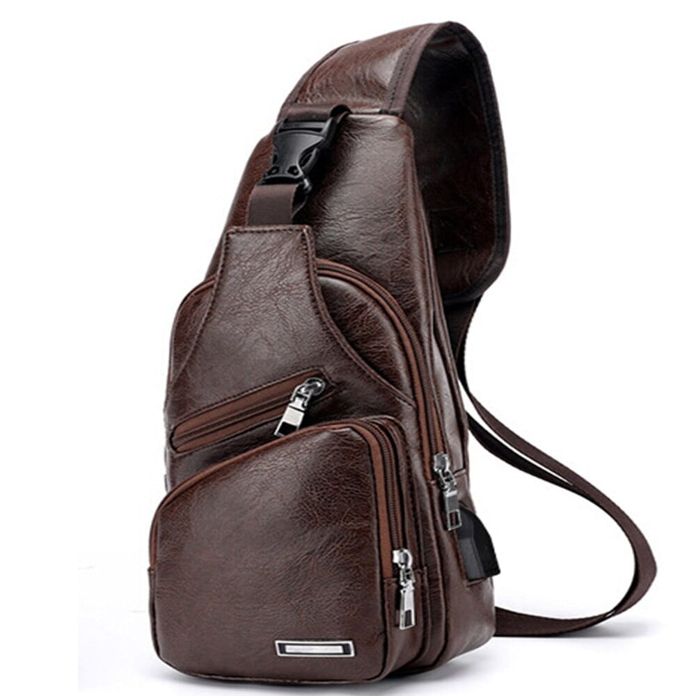 Men Travel Cross Body USB Charging Bag