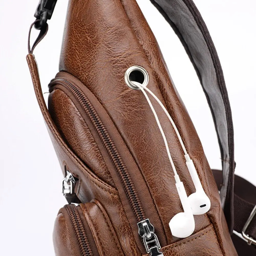 Men Travel Cross Body USB Charging Bag