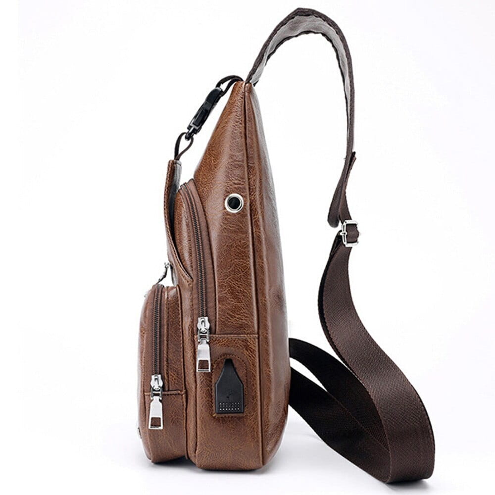 Men Travel Cross Body USB Charging Bag